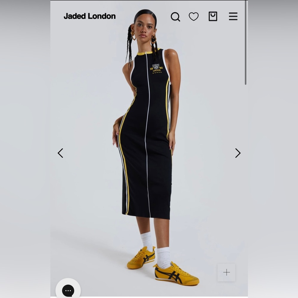 Stripped Sleeveless Midi Dress With Zip Detail JADED LONDON